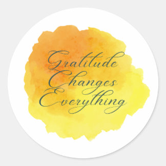 Pegatina Redonda Gratitude changes everything positive message