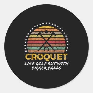 Pegatina Redonda Gratuito Chiste Croquet Gran Cita Gráfico