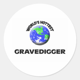 Pegatina Redonda Gravedigger más caliente del mundo