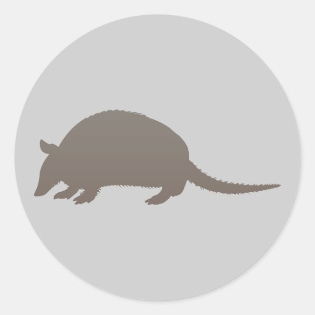 Pegatina Redonda Gray Armadillo (Anverso)