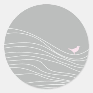 Pegatina Redonda Gray Bird