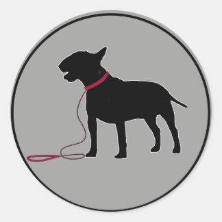 Pegatina Redonda Gray Bull Terrier
