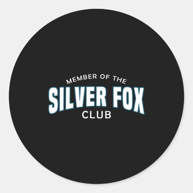 Pegatina Redonda Gray Hair Don't Care G Headedness Men Fox  (Anverso)