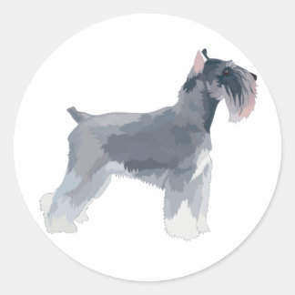 Pegatina Redonda Gray Schnauzer