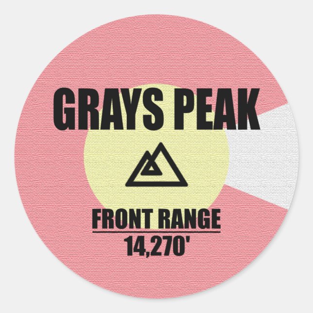 Pegatina Redonda Grays Peak (Anverso)