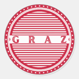 Pegatina Redonda Graz City Pride Emblem – Austria Identity