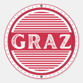 Pegatina Redonda Graz City Pride Emblem – Austrian Identity