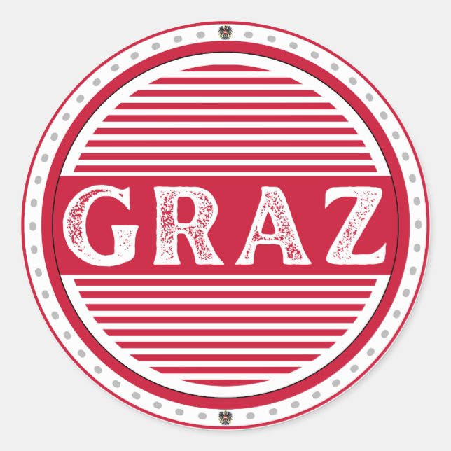 Pegatina Redonda Graz City Pride Emblem – Austrian Identity (Anverso)