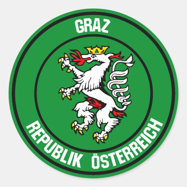Pegatina Redonda Graz Round Emblem (Anverso)