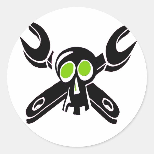 Pegatina Redonda Grease Monkey Boy (Anverso)