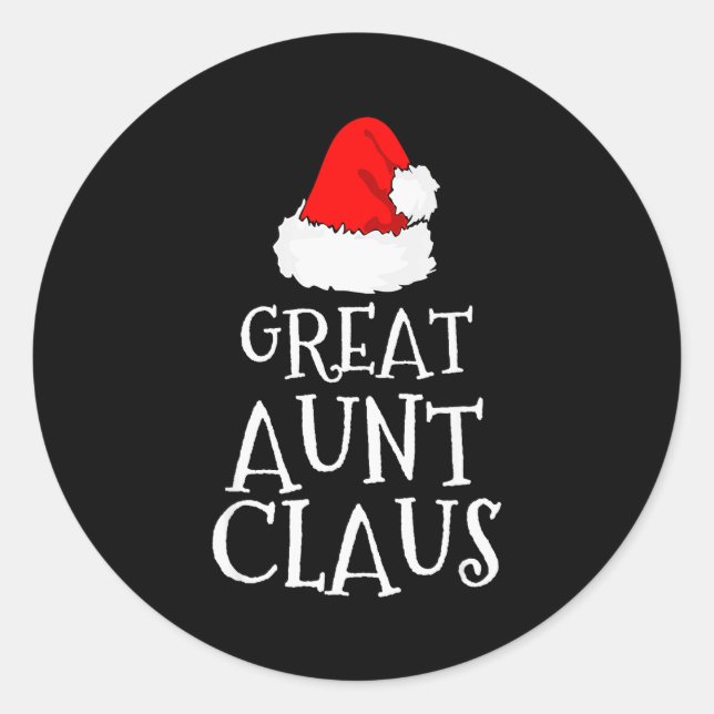 Pegatina Redonda Great Aunt Claus Christmas Santa's Pajama Family M (Anverso)