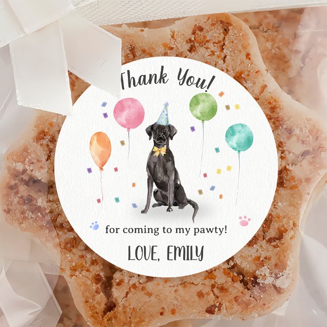 Pegatina Redonda Great Dane Dog Birthday Gracias (Subido por el creador)