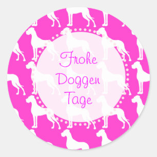 Pegatina Redonda Great Dane Greetings