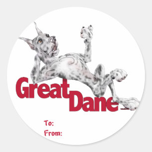 Pegatina Redonda Great Dane Laid Back Merle