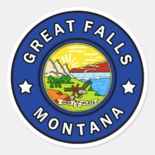 Pegatina Redonda Great Falls Montana