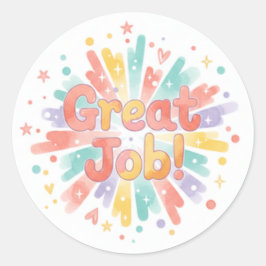 Pegatina Redonda Great Job! Sheet of stickers