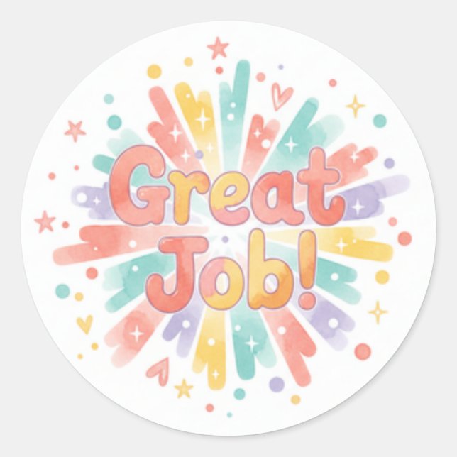 Pegatina Redonda Great Job! Sheet of stickers (Anverso)