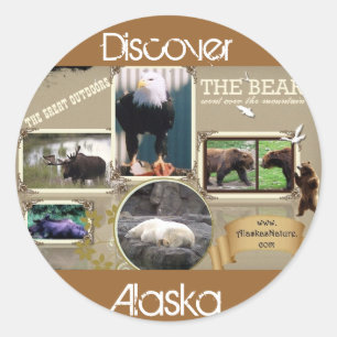 Pegatina Redonda Great Outdoors en Alaska