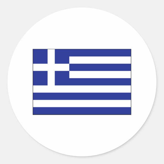 Pegatina Redonda Grecia FLAG International (Anverso)