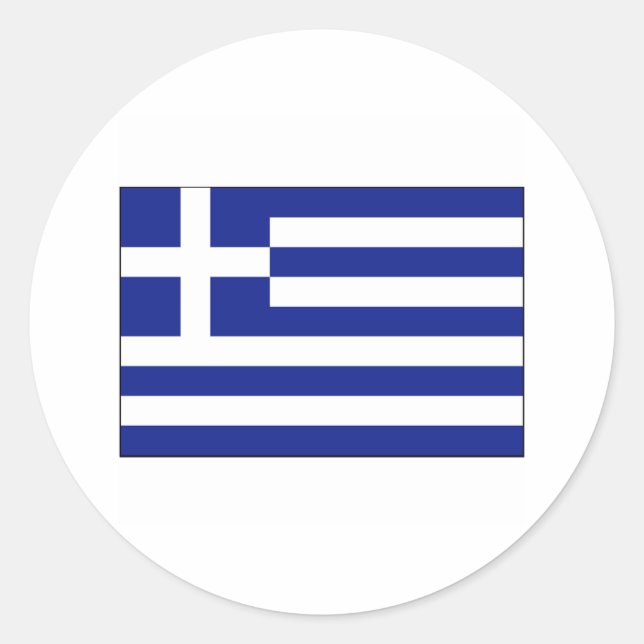 Pegatina Redonda Grecia FLAG International (Anverso)