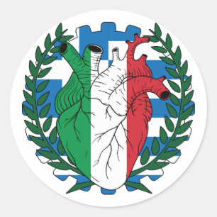 Pegatina Redonda Grecia Grecia Grecia Día de San José Italia