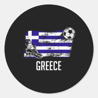 Pegatina Redonda Greece Flag Jersey Greek Soccer Team Greek