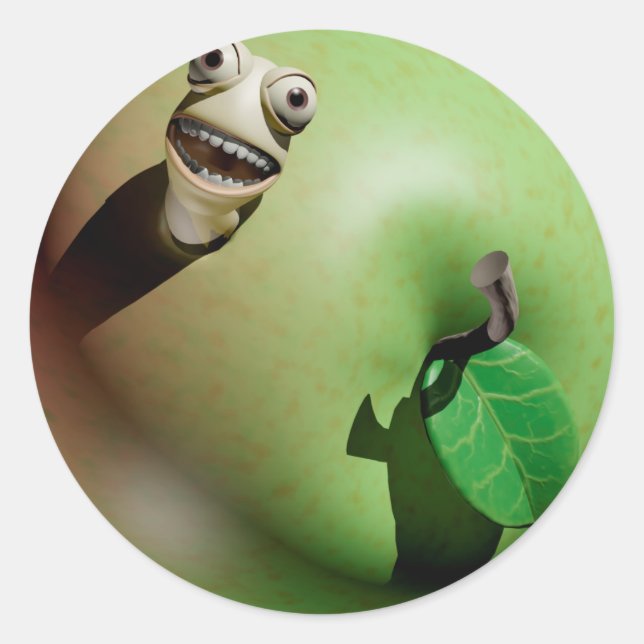 Pegatina Redonda Greedy Grub (Anverso)