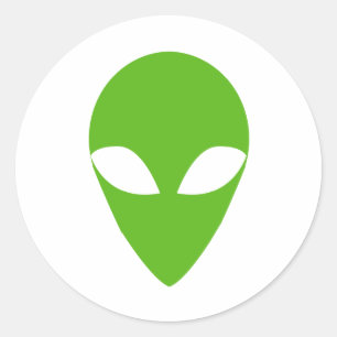 PEGATINA REDONDA GREEN ALIEN