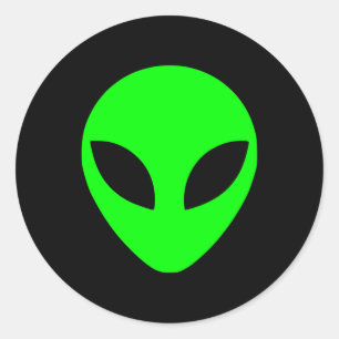 Pegatina Redonda Green Alien Head