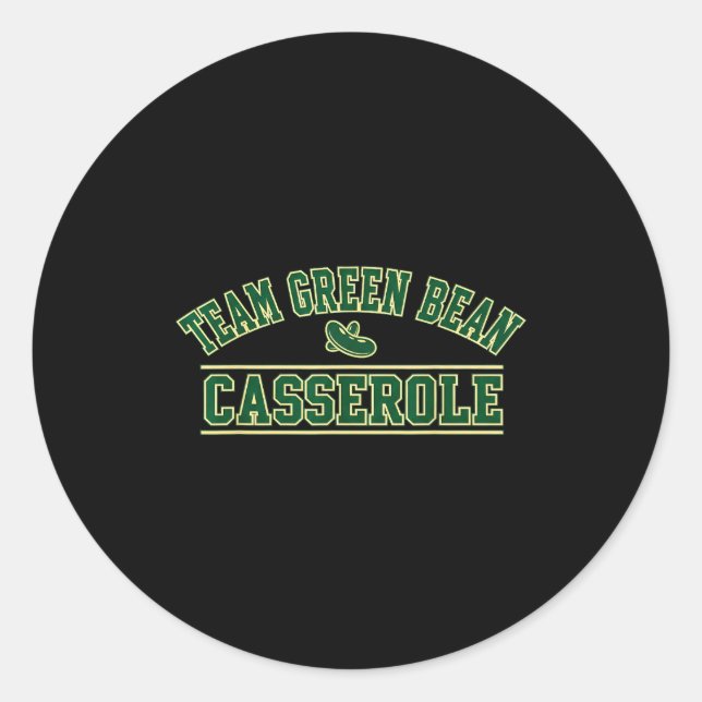 Pegatina Redonda Green Bean Cerole Team Thanksgiving Foodie Srts Fu (Anverso)