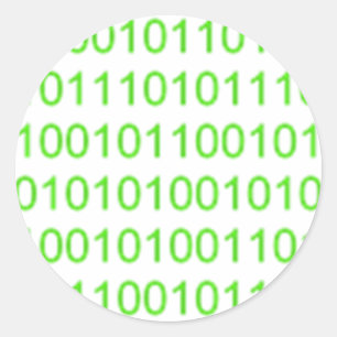 Pegatina Redonda Green Binary 01 - GeekShirts
