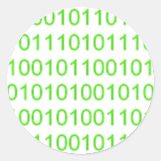 Pegatina Redonda Green Binary 01 - GeekShirts