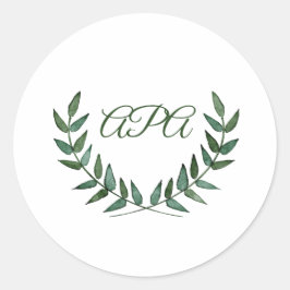 Pegatina Redonda Green Branches Simple Sticker