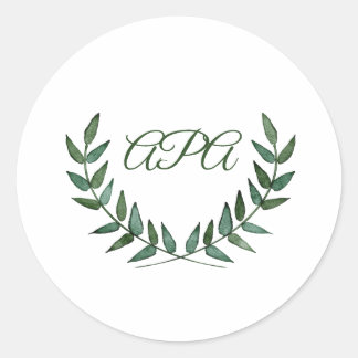 Pegatina Redonda Green Branches Simple Sticker