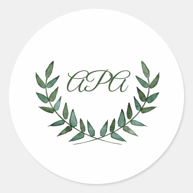 Pegatina Redonda Green Branches Simple Sticker (Anverso)