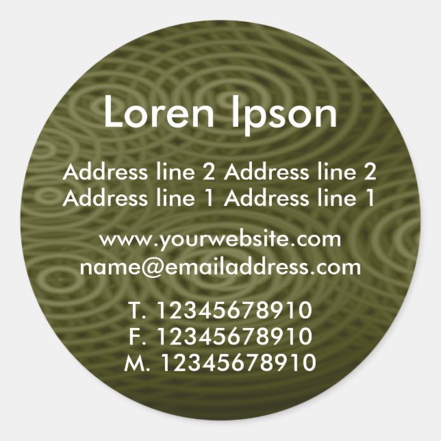 Pegatina Redonda Green Brown Business / Profile (Anverso)