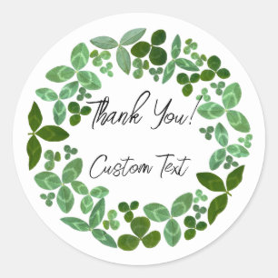 Pegatina Redonda Green Clover - Personalizable verde con encanto