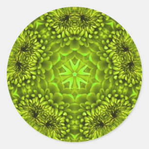 PEGATINA REDONDA GREEN DAHLIA