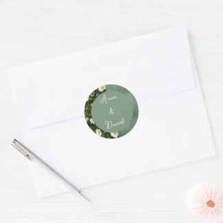 Pegatina Redonda Green Daisy