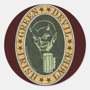 Pegatina Redonda Green Devil Lager