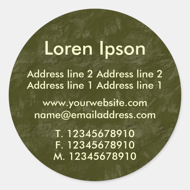 Pegatina Redonda Green Earth Business / Profile (Anverso)