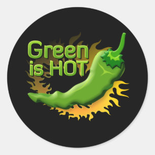 Pegatina Redonda Green es HOT