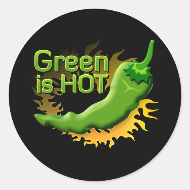 Pegatina Redonda Green es HOT (Anverso)