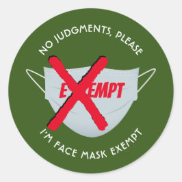 Pegatina Redonda Green | EXENCIÓN DE MÁSCARA