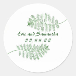 Pegatina Redonda Green Ferns, salva la fecha Emblemadores de la bod