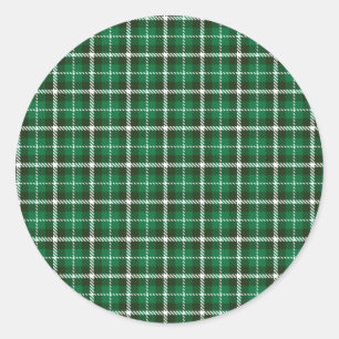Pegatina Redonda Green Flannel, Día de San Patricio, Navidades