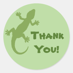 Pegatina Redonda Green Gecko Gracias