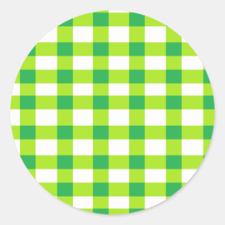 Pegatina Redonda Green Gingham