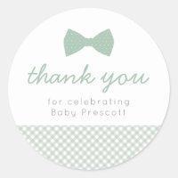 Green gingham baby ducha gracias