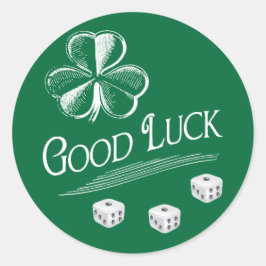 Pegatina Redonda Green Good Lucky Bunco Dice